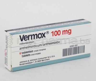 VERMOX 100 MG 6 TABL (geneesmiddel)