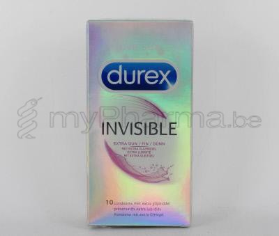 DUREX INVISIBLE SENSIBILITE ULTIME 10 condooms met glijmiddel         (medisch hulpmiddel)
